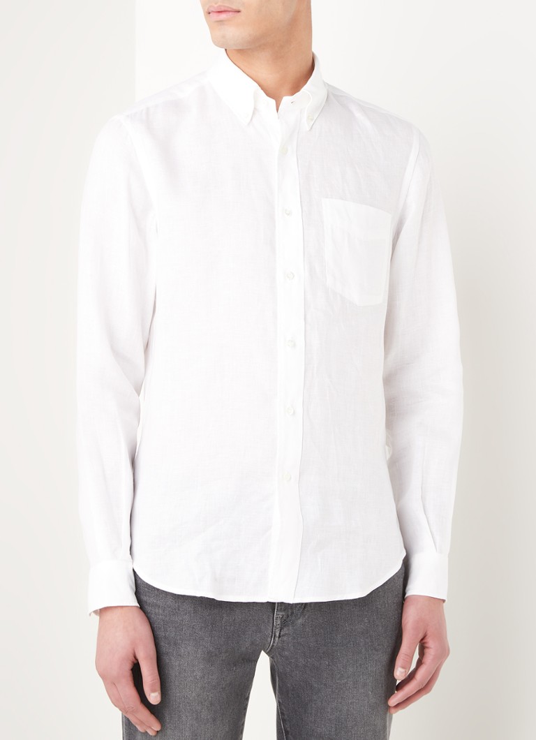 Aspesi - Regular fit overhemd van linnen - Wit