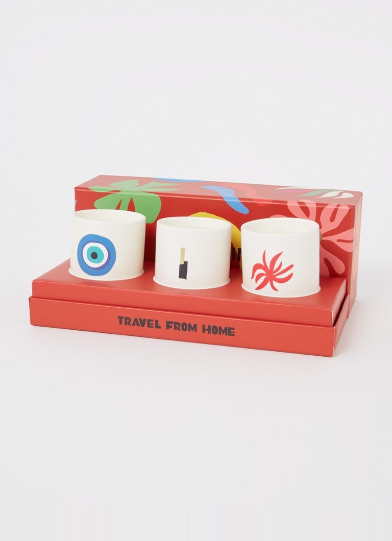Assouline Travel from home mini geurkaars set van 3 • Rood • de Bijenkorf