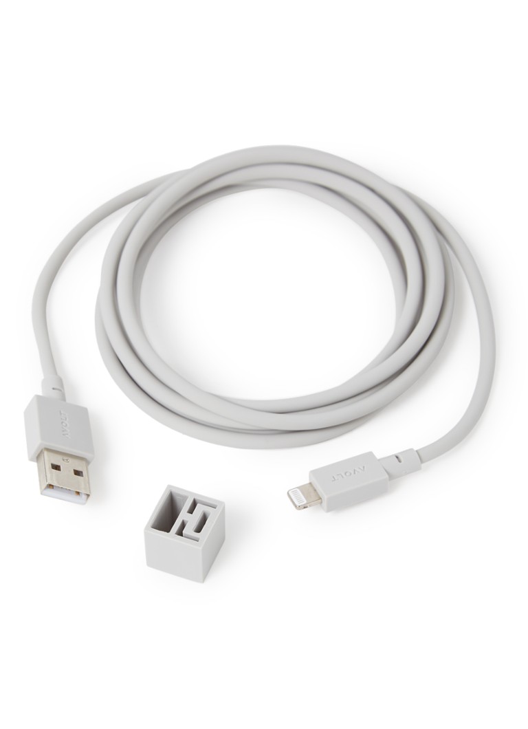 Avolt - Cable 1 USB A naar Lighting 1,8 meter - Lichtgrijs