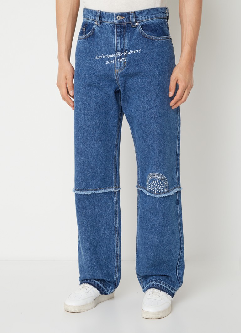 Axel Arigato AA x Mulberry Tree loose fit jeans met logoborduring