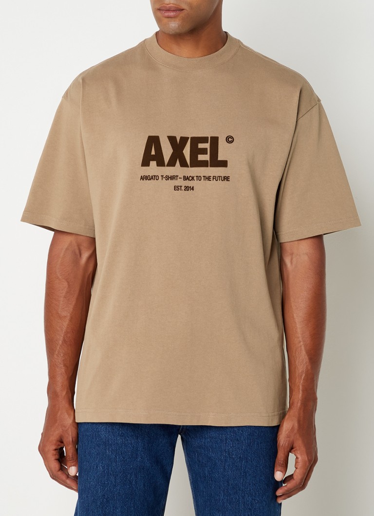 Axel Arigato Adios oversized Tshirt met logoprint • Lichtbruin • de