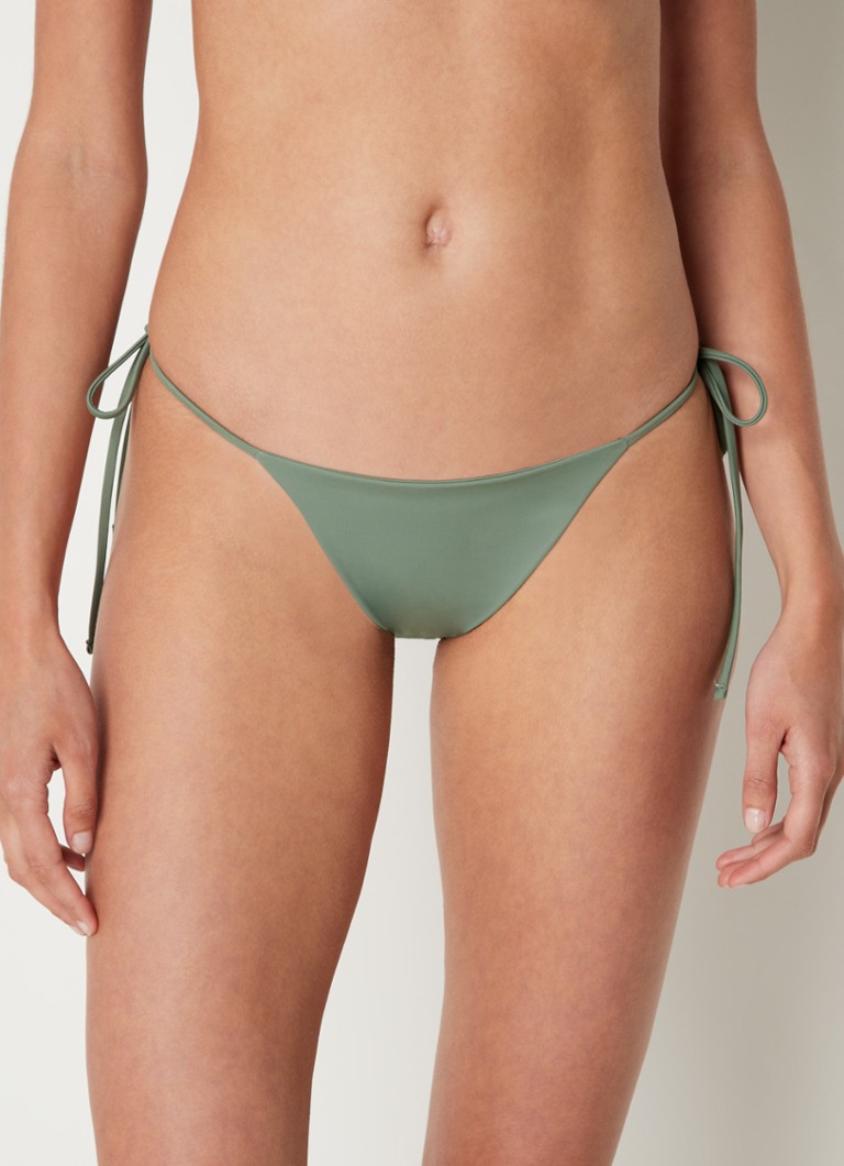 Aya Label - Iris brazilian bikinislip met geknoopt detail - Lindegroen