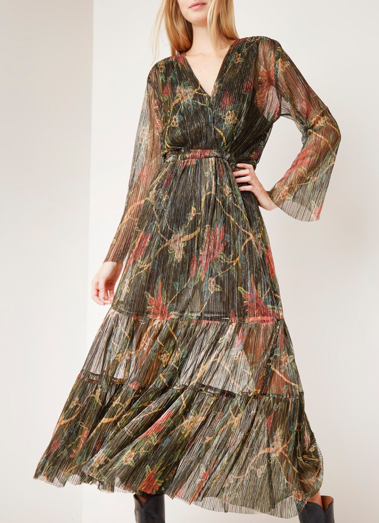ba&sh - Hendrix semi-transparante maxi-jurk met bloemendessin en lurex - Donkergroen
