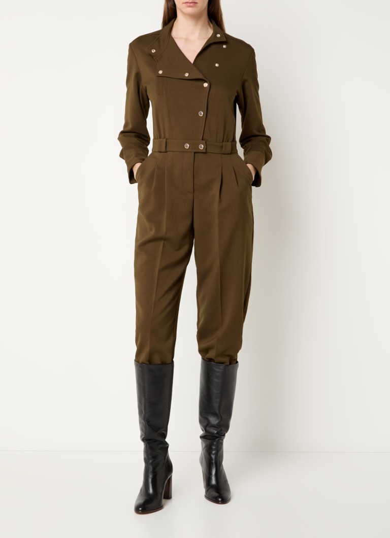 ba&sh - Jota straight fit jumpsuit met steekzakken - Legergroen