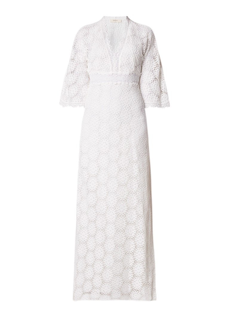 Wonderlijk ba&sh Lorraine maxi-jurk van kant met driekwart mouw • Gebroken ZQ-55