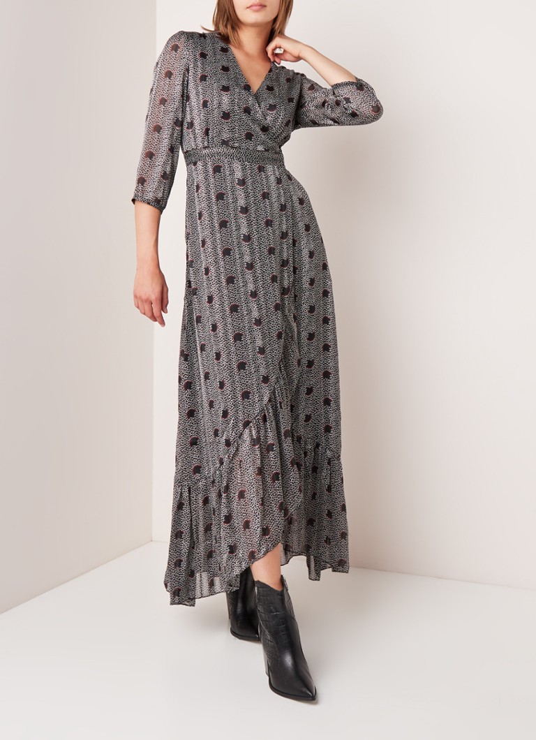 ba&sh - Pisy maxi wikkeljurk met lurex - Zwart