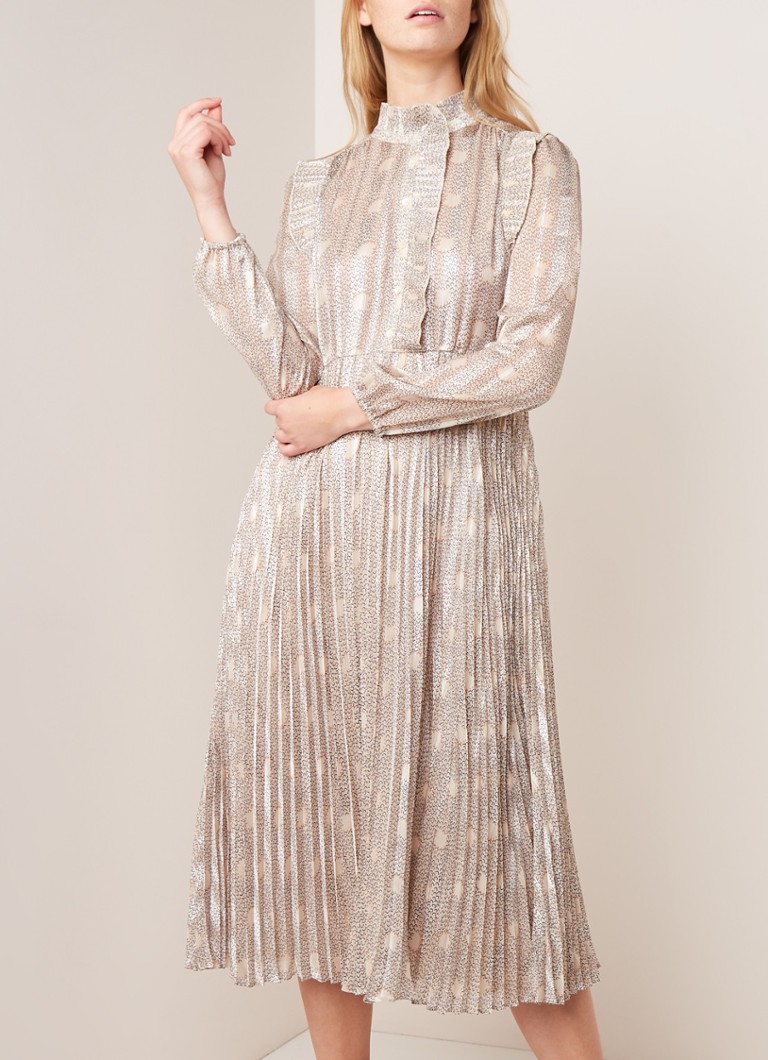 ba&sh - Robe Paris maxi-jurk met plissé en bloemendessin - Gebroken wit