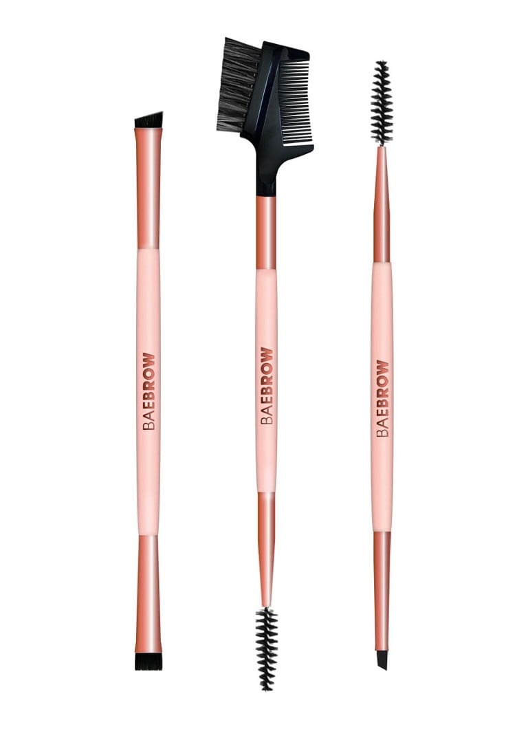 BAEBROW - Brush Trio Essential Brow And Lash Styling Kit - wenkbrauw- en wimperset - Roze