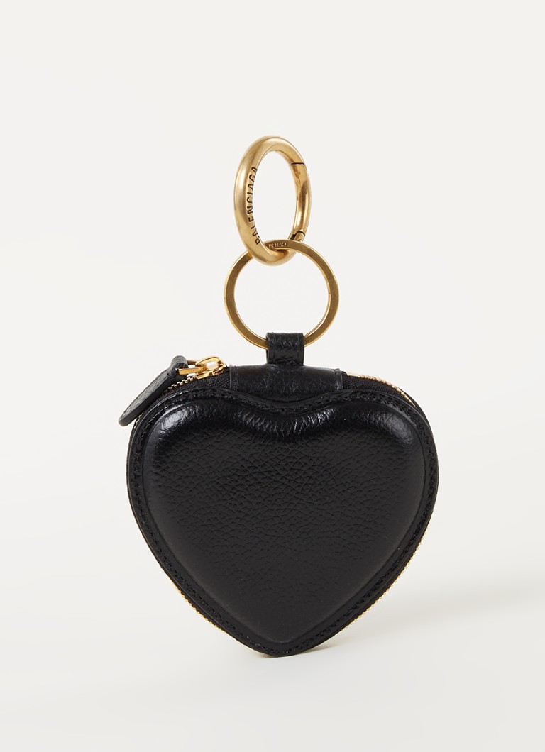 Enten koppel Ambient Balenciaga Cash Heart Mirror Case sleutelhanger van kalfsleer • Zwart • de  Bijenkorf