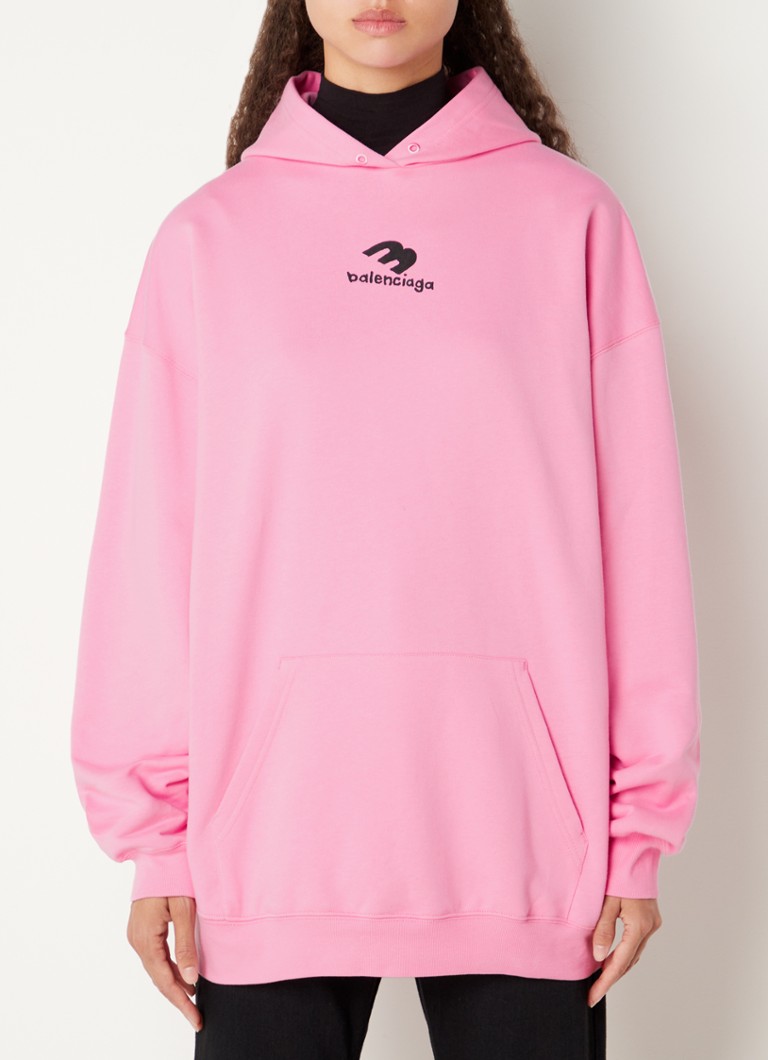 Balenciaga - Oversized hoodie met logo- en backprint - Roze