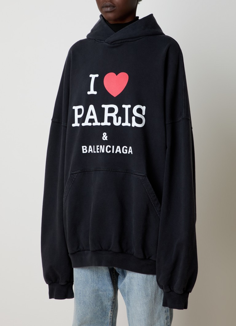 Balenciaga - Oversized hoodie met logoprint - Zwart