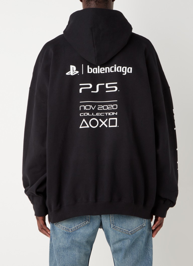 Balenciaga Oversized Playstation Hoodie Met Front En Backprint • Zwart