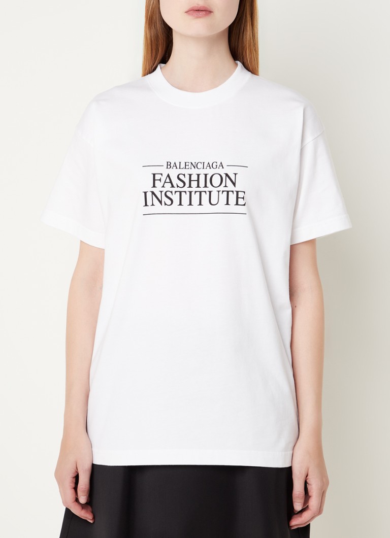 Balenciaga - Oversized T-shirt met logo- en backprint - Wit