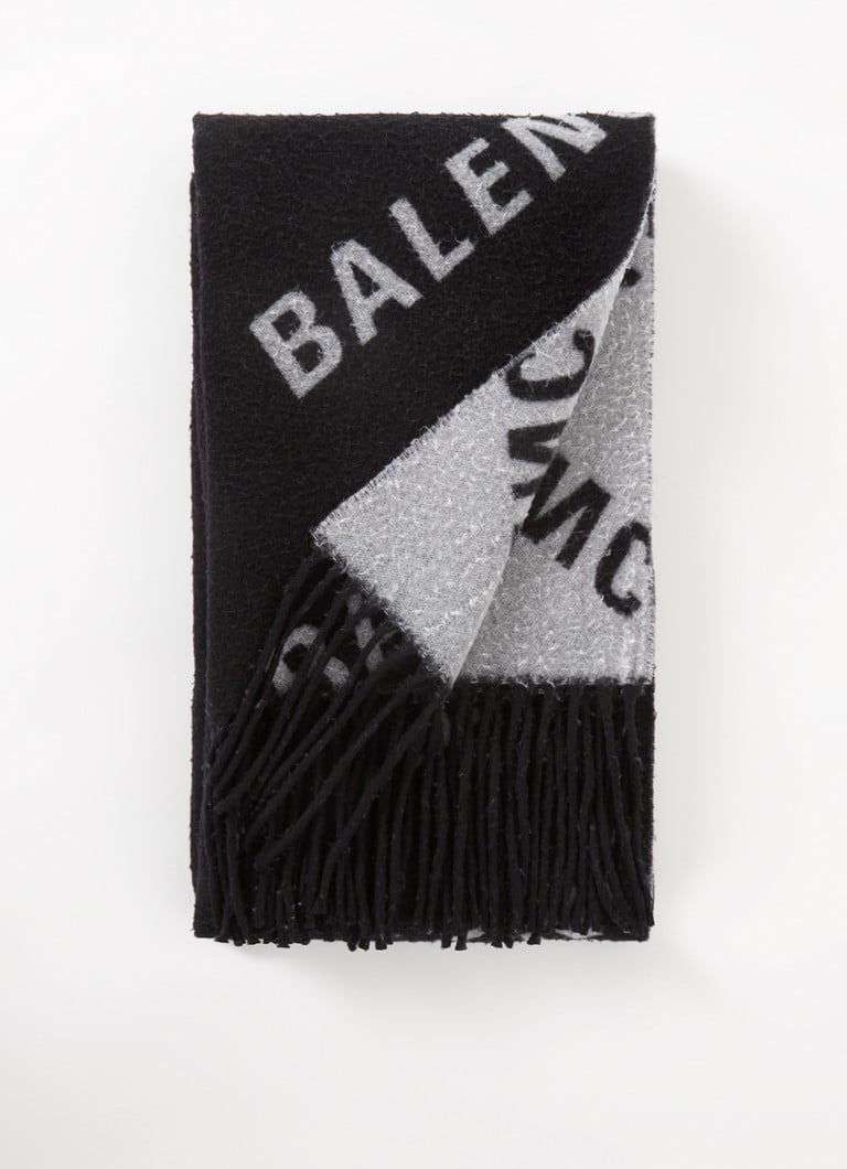 Balenciaga - Sjaal van wol met logoprint 360 x 60 cm - Wit