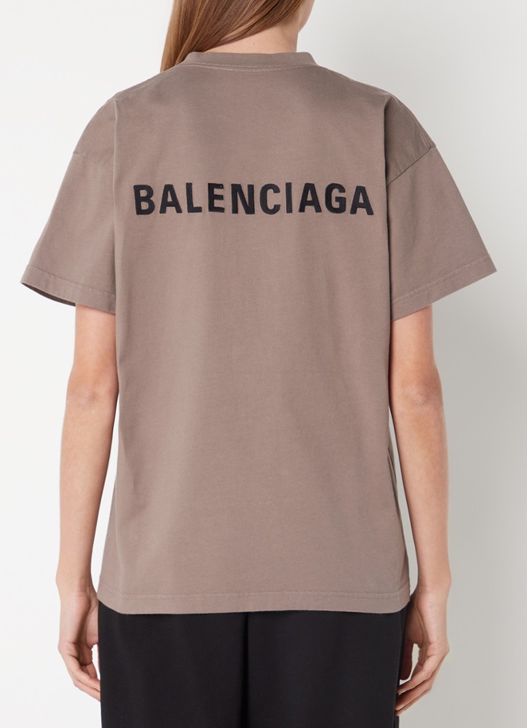 Balenciaga Maison T-shirt met logoprint en ripped details • Zwart • de  Bijenkorf