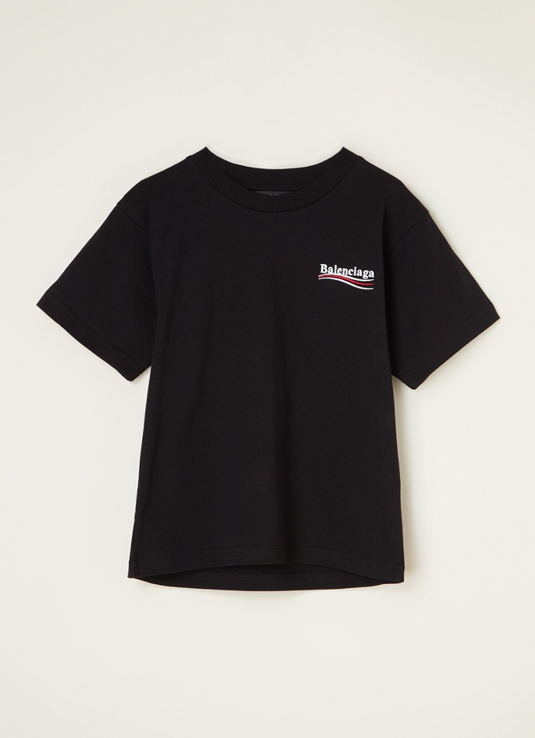 Balenciaga - T-shirt met logoborduring - Zwart
