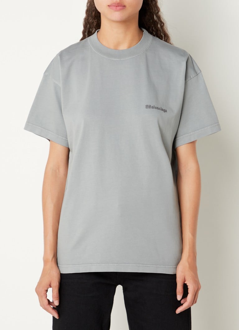 Balenciaga - T-shirt met logoborduring - Grijs