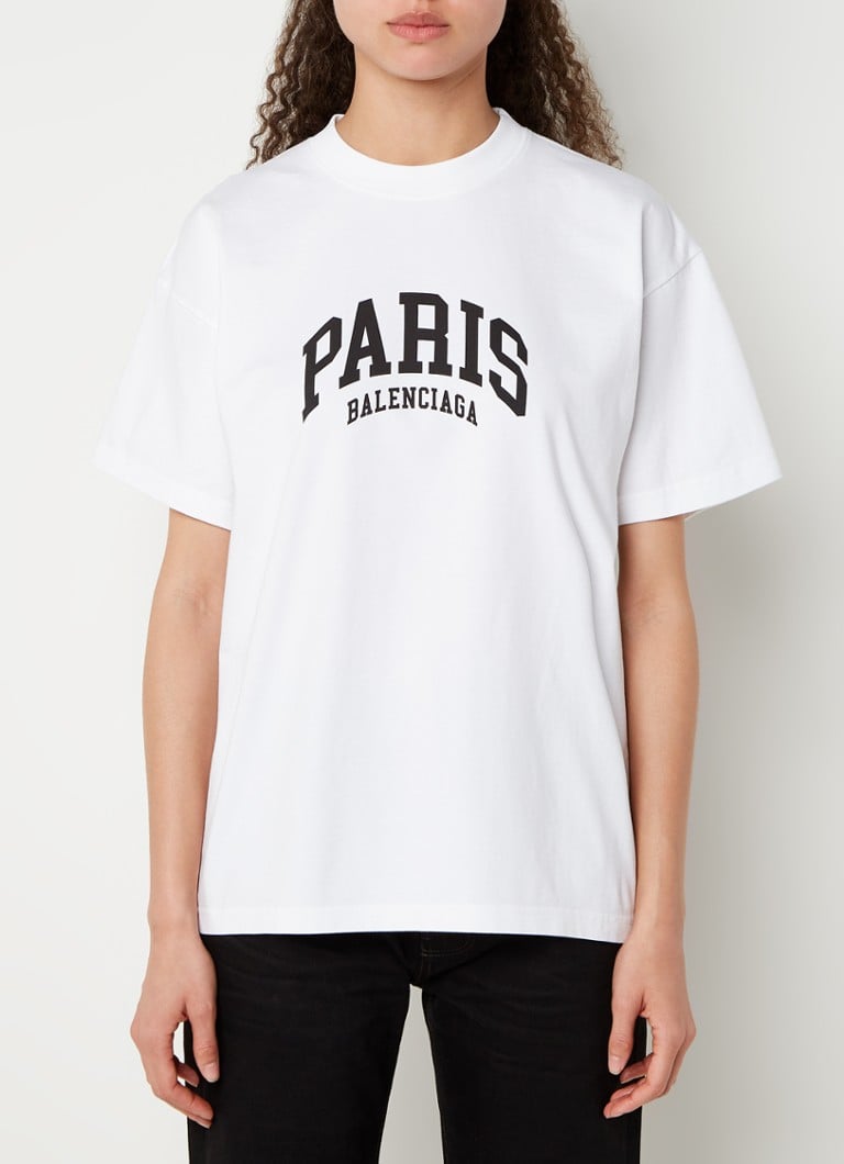 Proberen min meerderheid Balenciaga T-shirt met logoprint • Wit • de Bijenkorf
