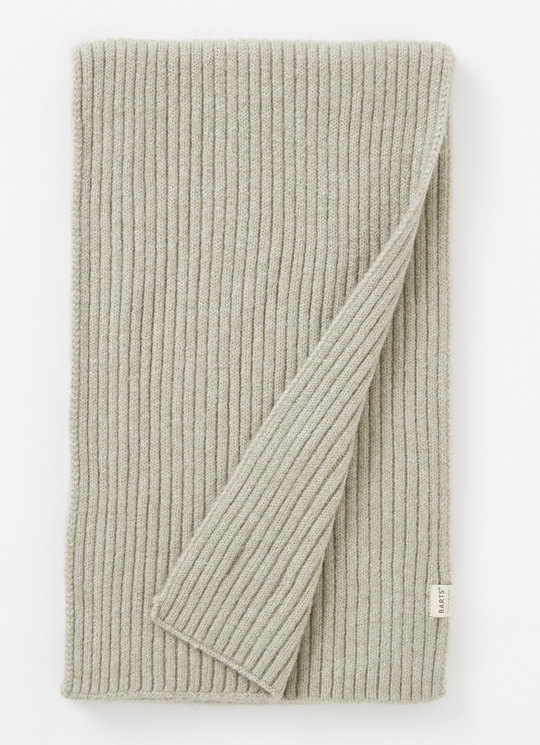 Barts - Meeson ribgebreide sjaal 180 x 25 cm - Khaki