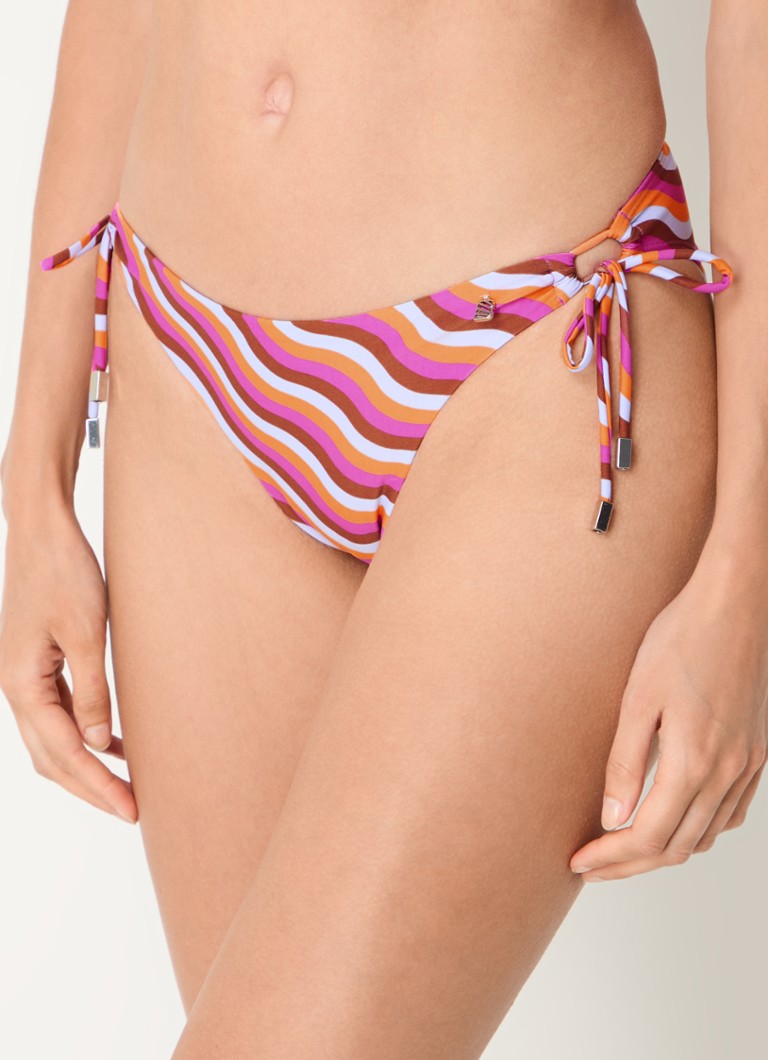 Beachlife - The Wave tanga bikinislip met streepprint - Paars