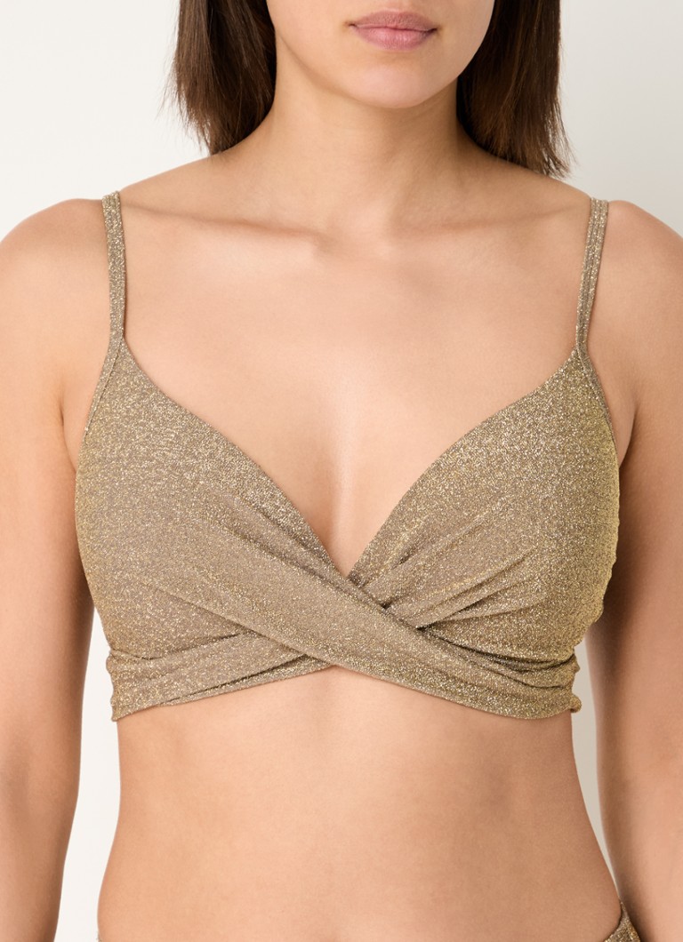 Beachlife - Voorgevormde bikinitop met lurex - Goud