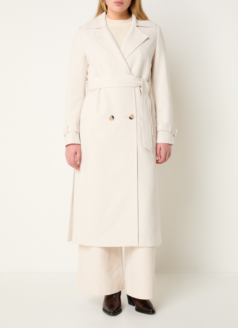 Beaumont - Dia double-breasted trenchcoat met strikceintuur en steekzakken - Creme