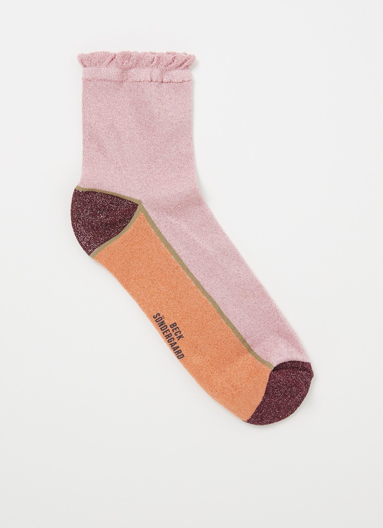 Becksöndergaard - Blocka Glam sokken met glitter - Roze