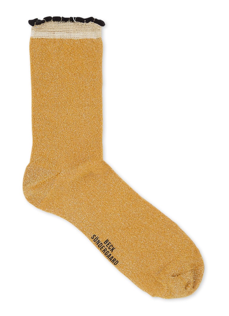 Becksöndergaard - Darla sokken met lurex - Okergeel