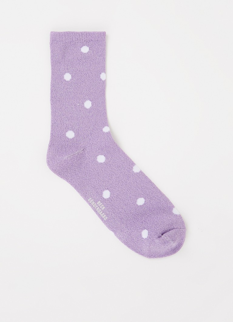 Becksöndergaard - Dotsy Glam glitter sokken met lurex en stippenprint - Lila