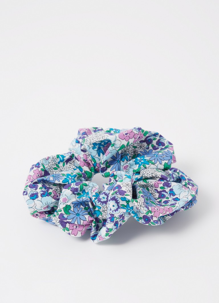Becksöndergaard - Naida scrunchie met bloemenprint - Lichtblauw