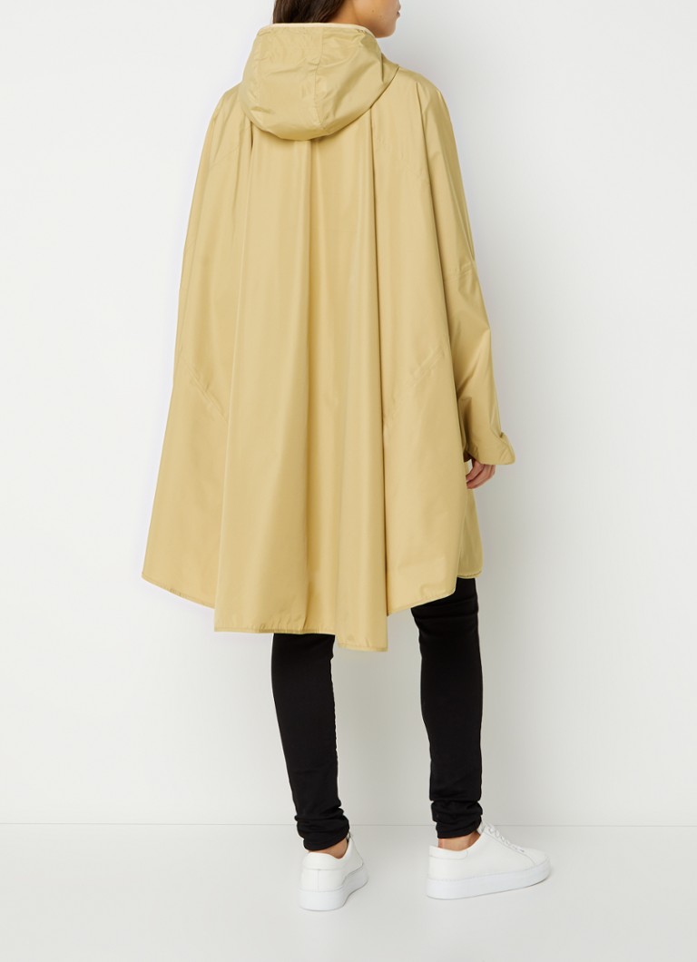 Becksöndergaard Solid oversized poncho met capuchon en ritszak Khaki • Bijenkorf