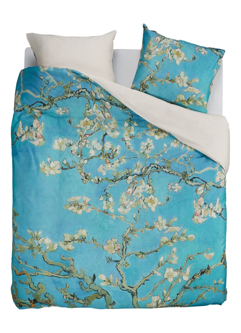 Beddinghouse - Almond Blossom katoensatijn dekbedovertrekset - inclusief kussenslopen - Blauw