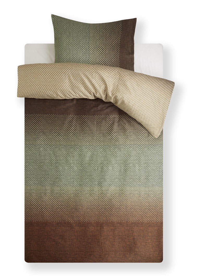 Beddinghouse Duco Olive Green Dekbedovertrekset Van Katoensatijn 220TC - Inclusief Kussenslopen 5908090046 590809004670142
