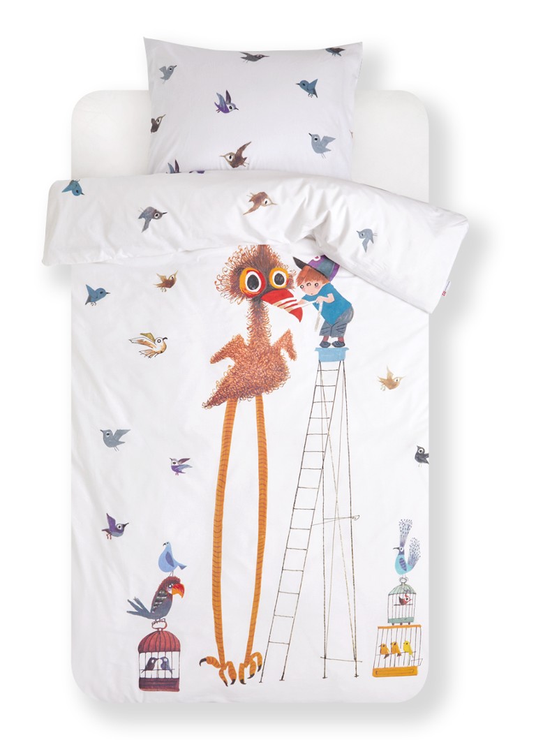 Beddinghouse - Fiepvogel kinderdekbedovertrekset van katoen 144TC - inclusief kussensloop - Multicolor