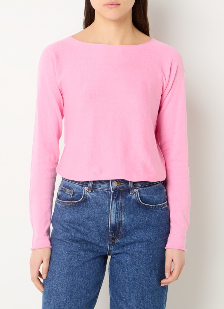 Bellamy Judith fijngebreide pullover van katoen • Roze • de Bijenkorf