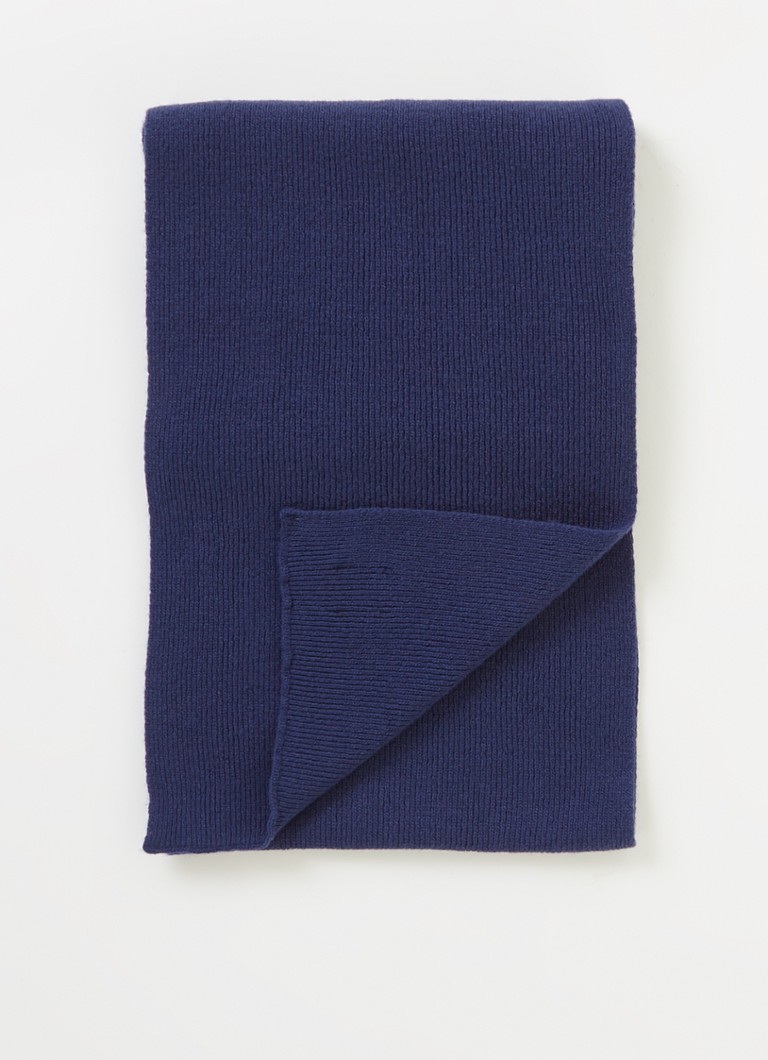 Benetton - Fijngebreide sjaal in wolblend 180 x 20 cm - Donkerblauw