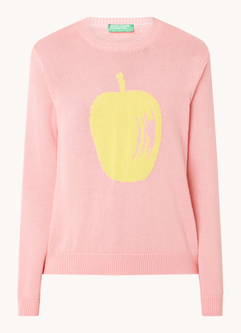 Fijngebreide trui met borduring • Roze • de Bijenkorf