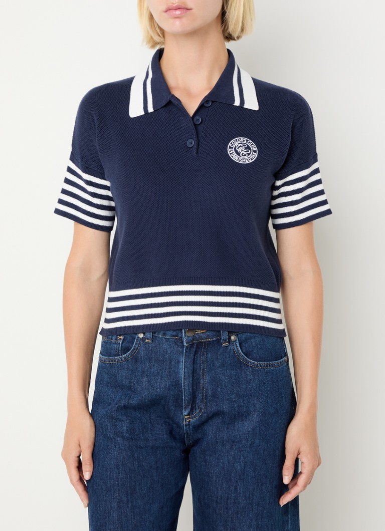 Bijenkorf Benetton Polo Dames Benetton Polo Met Logo • Lichtblauw