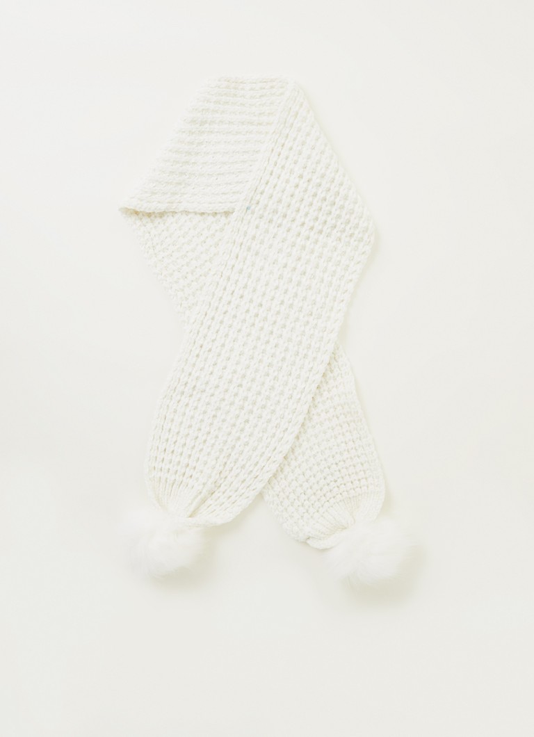 Benetton - Grofgebreide sjaal 100 x 20 cm - Gebroken wit