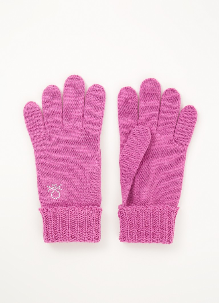 Benetton - Handschoenen in wolblend met strass detail - Violet