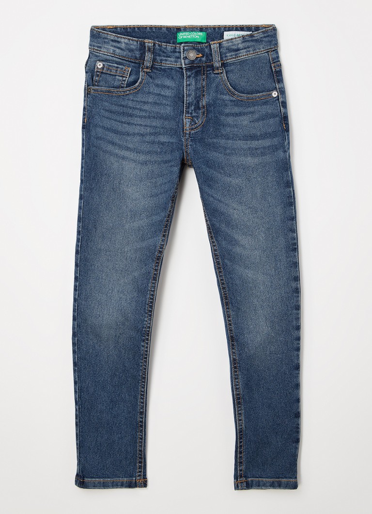 Benetton - Kanye skinny jeans met stretch - Blauw