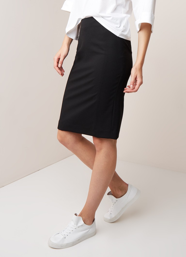 Benetton - Kokerrrok met split  - Zwart