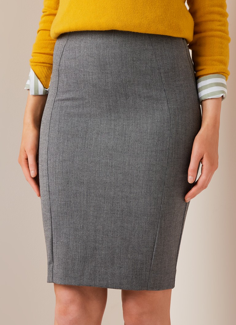 Benetton - Kokerrrok met split  - Grijs