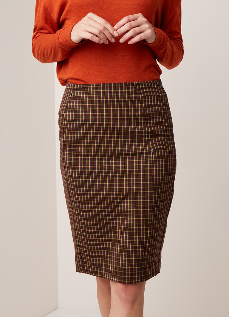 Benetton - Kokerrrok met split  - Rood