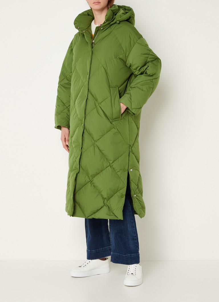 Verkeersopstopping Gastheer van af hebben Benetton Longline puffer jas met capuchon • Groen • de Bijenkorf