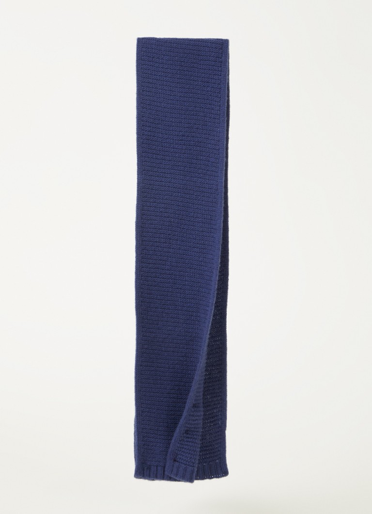 Benetton - Sjaal in wolblend 120 x 15 cm - Donkerblauw
