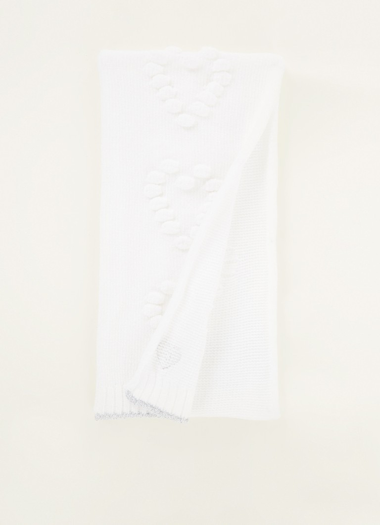 Benetton - Sjaal met structuur en lurex 135 x 15 cm - Wit