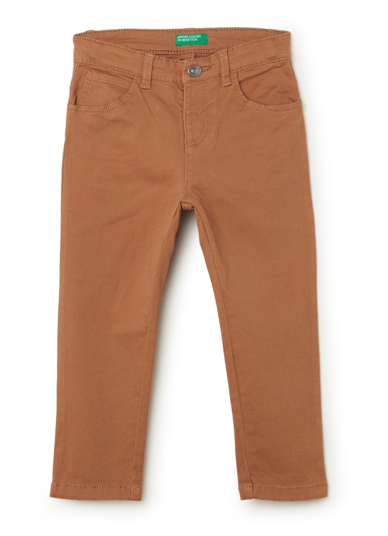 Benetton - Skinny jeans met gekleurde wassing - Camel