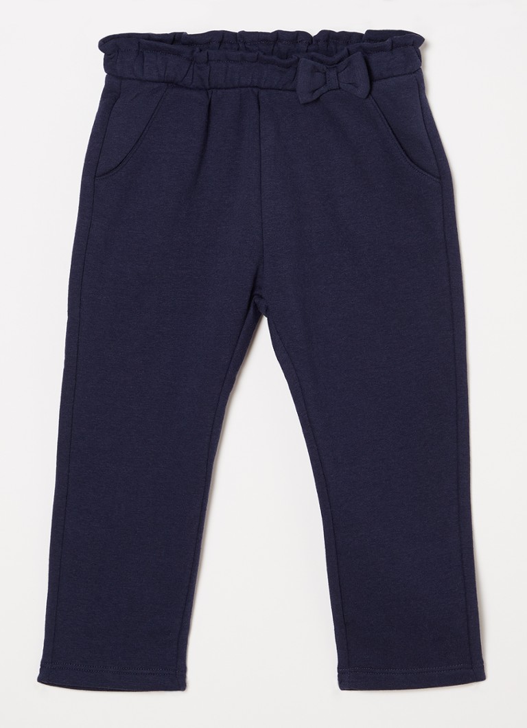 Benetton - Slim fit pantalon met strikdetail - Donkerblauw