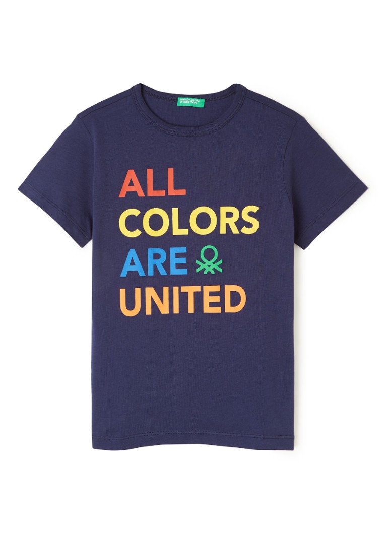 Benetton - T-shirt met print - Donkerblauw